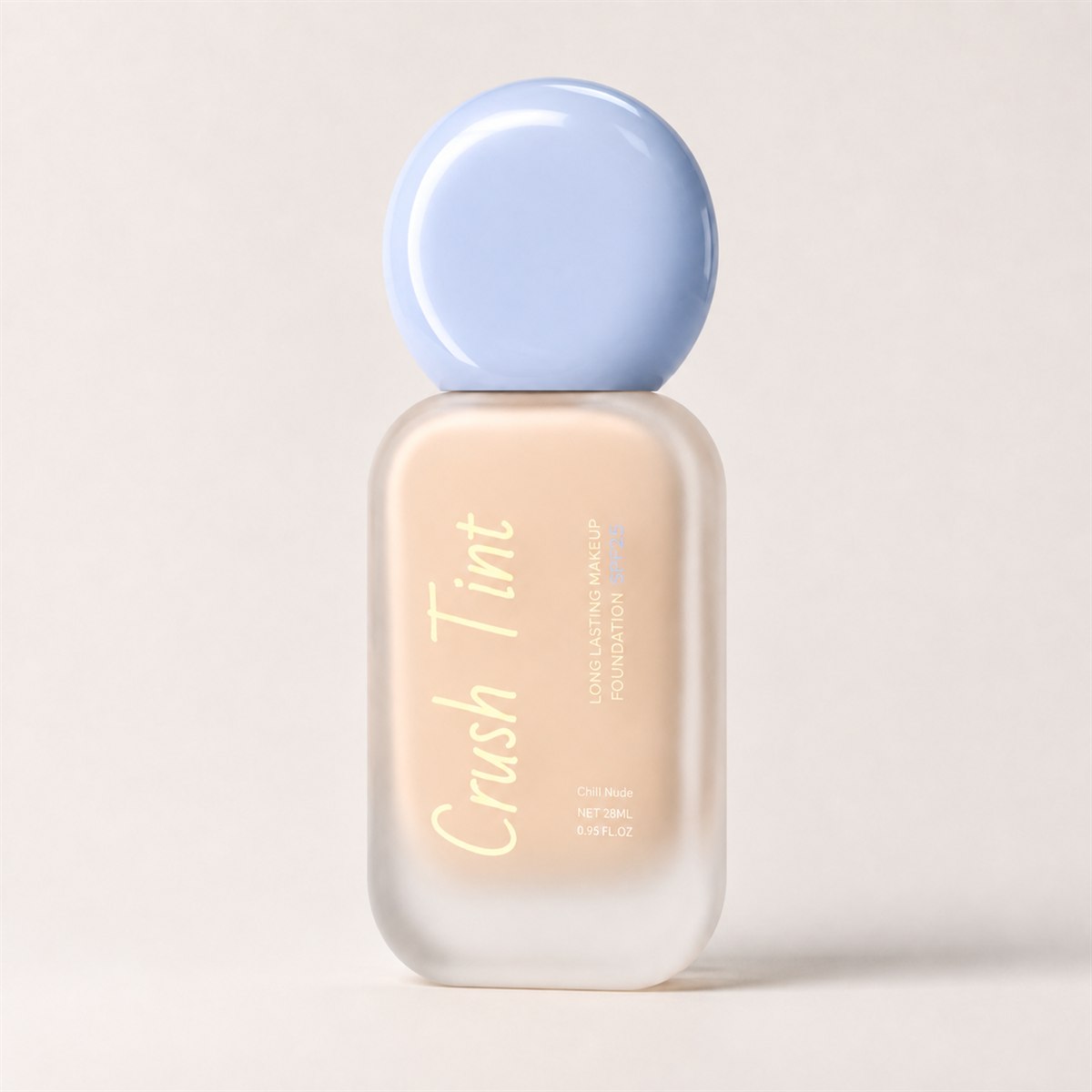 Crush Tint bottle tilted slightly, showing the script logo